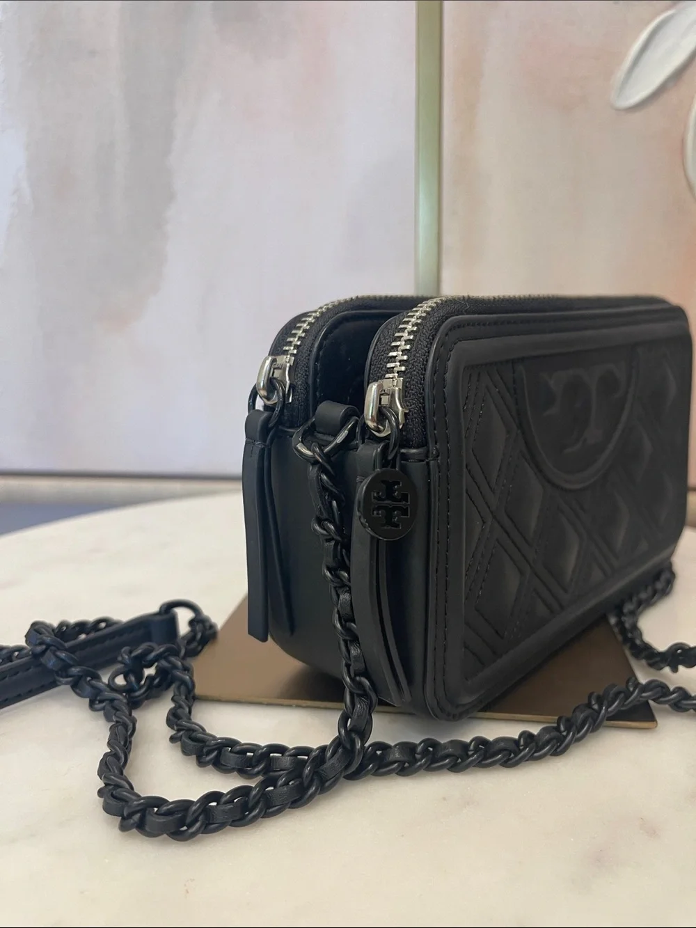 Tory Burch Matte Fleming Double Zip Crossbody